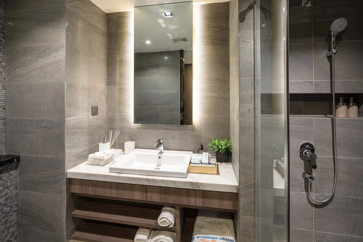 CEO Center Cambodia Wyndham hotel bathroom vanity
