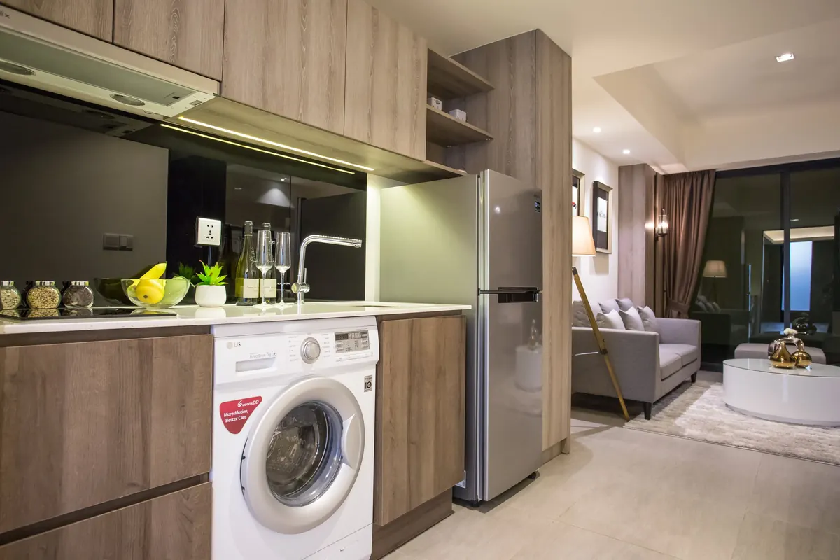 CEO Center Phnom Penh residence apartment living and kitchen show unit